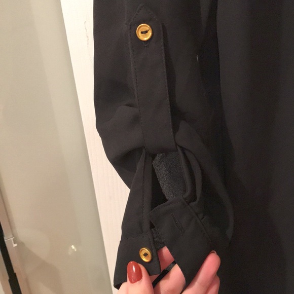 Black Blouse with Gold Buttons - Picture 4 of 5